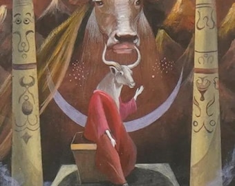 Leonora Carrington, Öl auf Leinwand