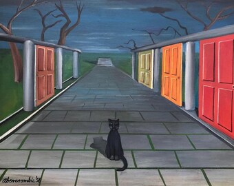 Gertrude Abercrombie, Öl auf Leinwand