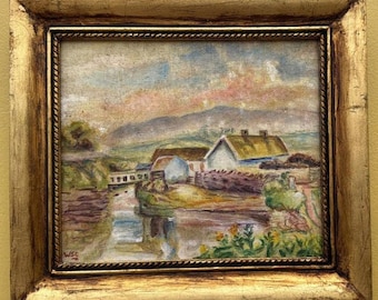 Winston Churchill Oil on Canvas Framed
