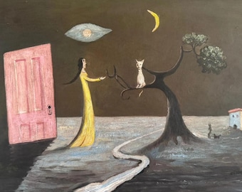 Gertrude Abercrombie, Öl auf Leinwand