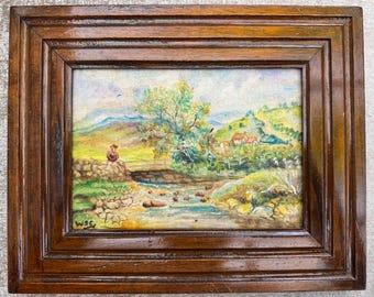 Winston Churchill Oil on Canvas Framed