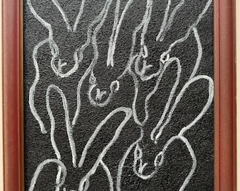 Hunt Slonem oil on Board Framed