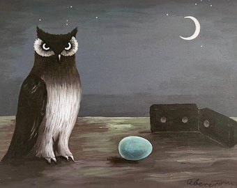 Gertrude Abercrombie, Öl auf Leinwand