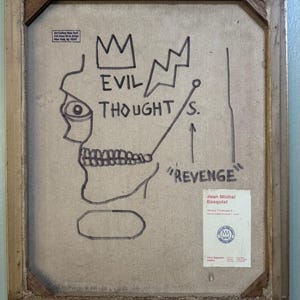 Jean-Michel Basquiat Olieverf op Canvas Ingelijst afbeelding 3