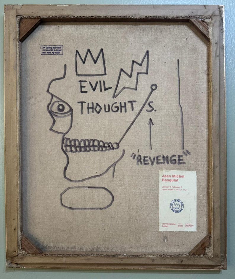 Jean-Michel Basquiat Olieverf op Canvas Ingelijst afbeelding 3