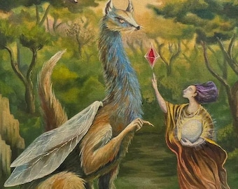 Leonora Carrington, Öl auf Leinwand