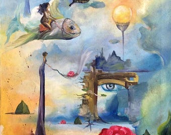 Salvador Dalí, Öl auf Leinwand