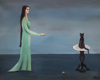 Gertrude Abercrombie, Öl auf Leinwand