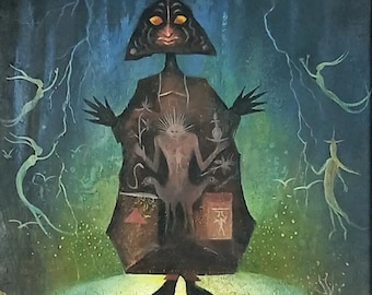 Leonora Carrington, Öl auf Leinwand