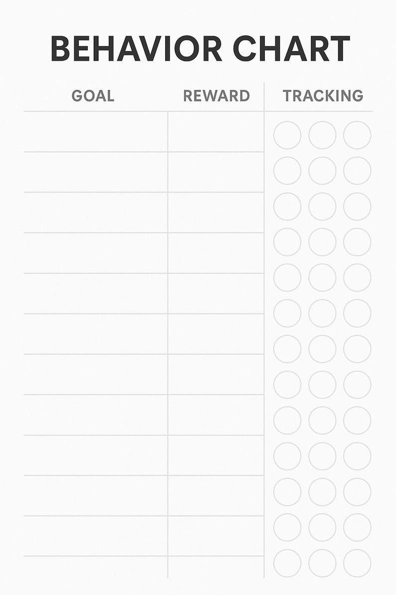 Editable Kids Behavior Reward Tokens Tracker: Printable Chart (PDF ...