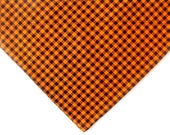 Orange and Black Plaid Dog bandana - Halloween or Fall - over the collar scarf