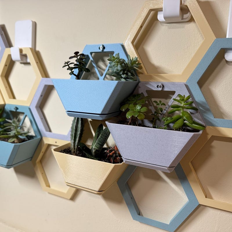 Hexagon Wall Planter - Etsy
