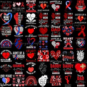 50+ CHD Awareness Png Bundle, In February We Wear Red for CHD awareness, Anatomical Heart Png, Cardiology, Heart Disease Awareness Png
