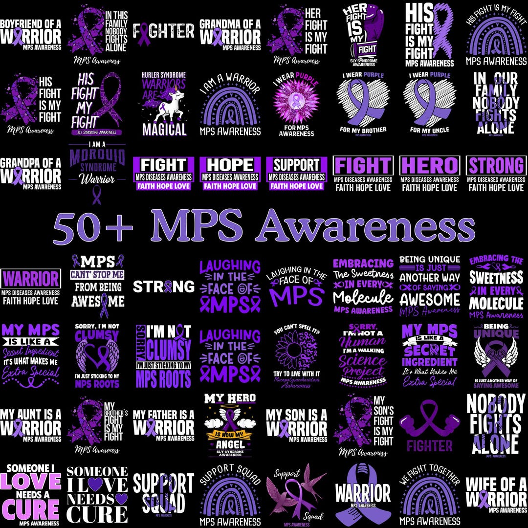 Mps Ribbon 50+ MPS Awareness PNG Bundle, Mucopolysaccharidosis Purple Ribbon ...