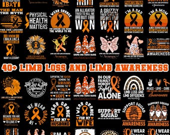 40+ Bewusstsein für den Verlust von Gliedmaßen PNG-Bundle, Amputierte Krieger Sublimation Design, digitaler Download DIY
