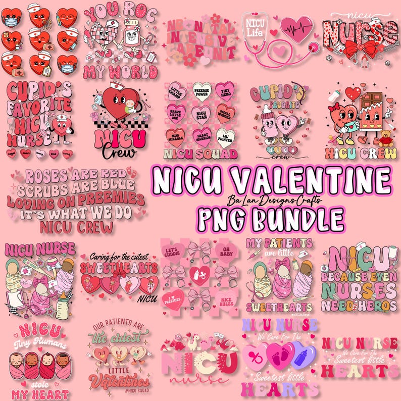 20+ NICU Nurse Valentine PNG Bundle, NICU Nurse Valentine Png, Neonatal ...