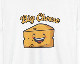 Camiseta divertida de queso: Gráfico de queso grande, para amantes del queso, camiseta de queso, camiseta unisex de algodón grueso.
