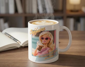 Retro Barbie Iced Kaffeebecher, Vintage-Stil Koffeintasse, Kaffee-Liebhaber-Becher, Frauen lustige Barbie-Puppe Vintage Style Becher, Kaffeesucht