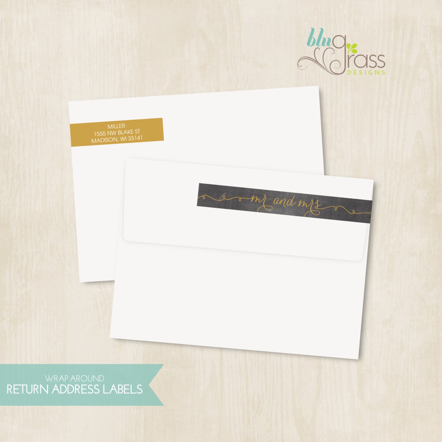 DIY printable wrap around return address labels mr and mrs