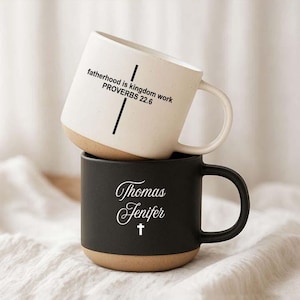 Taza de cerámica personalizada para papá cristiano, taza personalizada "La paternidad es obra del Reino", taza de regalo para papá, regalo del Día del Padre con versículo bíblico