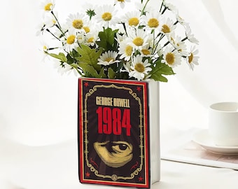 Jarrón de cerámica con forma de libro de George Orwell