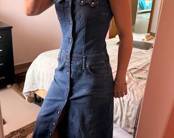 Vintage Levi's denim maxi dress from the 2000s, y2k Western look