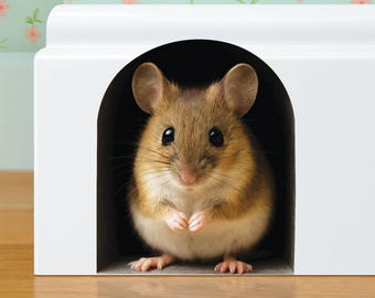 thumbnail image 2 of Mouse Hole Wall Stickers Cute Mice In Hole Animal Stickers Peel And 2 of 11