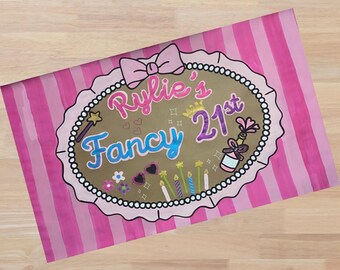 Hand Painted Party Banner – Custom Birthday, Baby Shower, or Wedding Backdrop