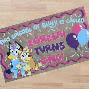 Hand Painted Custom Party Banner – Personalized Birthday Backdrop afbeelding 2