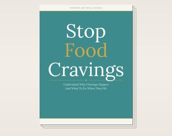 Stop Food Cravings Guide, Food Craving Tracker, Weight Loss Printable, Overeating Help, Emotional Eating Help, Weight Loss Mindset Printable