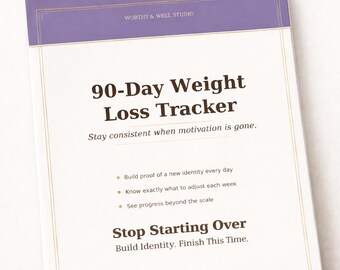 90 Day Weight Loss Tracker Printable, Weight Loss Journal for Women, Habit Tracker, Fitness Planner, Daily Progress Tracker