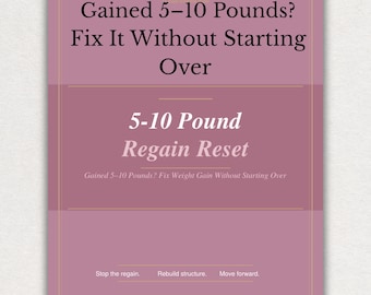 5–10 Pound Regain Reset, Fix Weight Gain Fast, Get Back On Track Without Starting Over, Weight Loss Reset Plan for Women