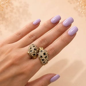 Leopard Wrap Ring, Crystal Animal Ring, Statement Ring, Cocktail Ring, Big Cat Jewelry, Unique Ring, Costume jewelry,  Gift for Her