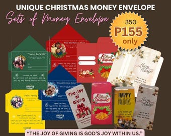 Sobres navideños imprimibles para guardar dinero: Plantillas para guardar dinero en efectivo (PDF A4)