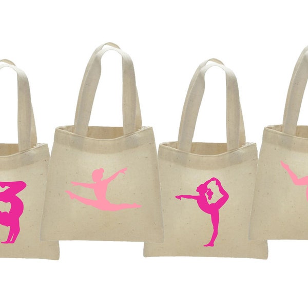 gymnastics party favor bags, gymnastics candy bags,  gymnastics birthday party bag, gymnastics goodie bag, gymnastics meet good luck gift