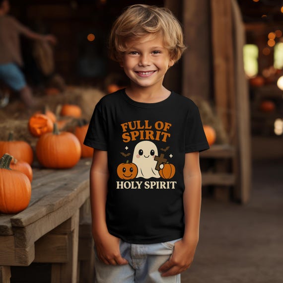 Kids Christian Halloween Ghost Tee, Holy Spirit Shirt