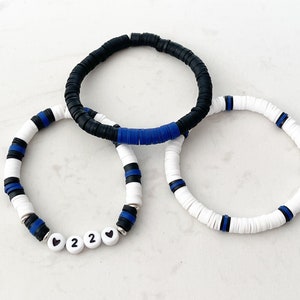 Police Bracelet ~ Thin Blue Line ~ Police Wife ~ Support Police ~ LEO ~ First Responder ~ Personalized ~ Badge Number ~ Bracelet Stacks