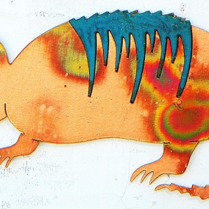 CopperCutts Armadillo 4.25&quot; x 7.75&quot; Rustic Wall Plaque