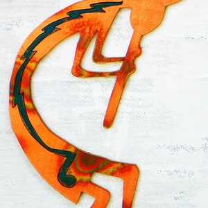 CopperCutts Kokopelli with Music Note 10&quot; x 6&quot; Wall Plaque Rustic Copper and Wood