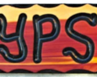 Letrero rústico de madera de cedro rojo tallado a medida de CedarCutts, 4" x 12" x 1".