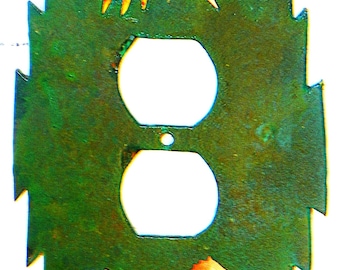 CopperCutts Spirit Horse 4.25" x 6" Outlet Cover Rustic Copper & Wood