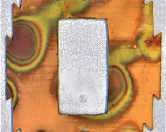 CopperCutts Heat Treated Copper 4.25" x 6" Single Rocker Switch Plate Rustic Copper & Wood