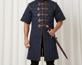 Traje renascentista de Gambeson | Túnica com armadura acolchoada para homens e mulheres