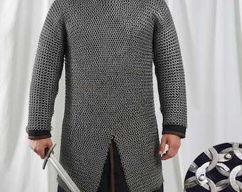 Medieval Chainmail Hauberk | 9mm Flat Riveted Rings with Washers