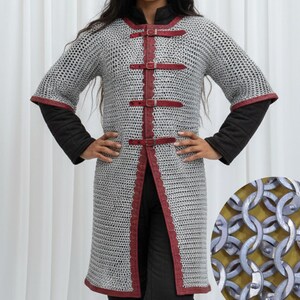Capuche médiévale en cotte de mailles – 9 mm plat riveté avec