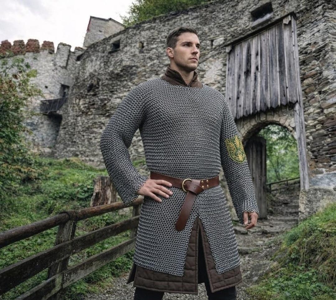 Chain Shirt Under Robe Medieval Chainmail Shirt 9mm Flat Riveted With Washer | Knight Armor ...