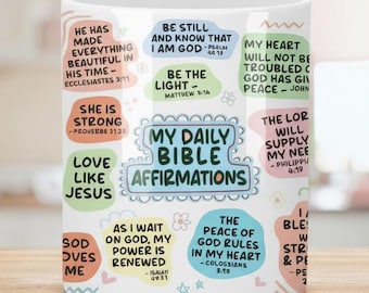 Bible Affirmations Coffee Mug, Christian Gifts, 11oz Ceramic Mug