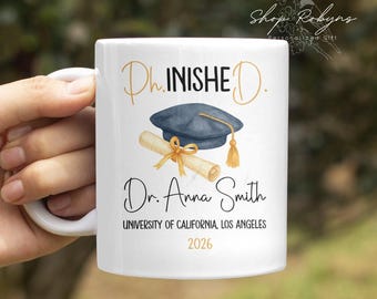 Personalized PhD Graduation Mug: Custom Doctoral Gift