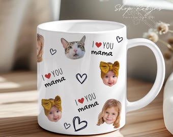 Mug photo personnalisé : cadeau personnalisé tête d'animal de compagnie et de bébé