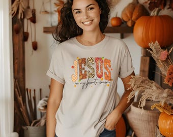 Jesus Is My Favorite Season T-Shirt, Christian Fall Quilt Tee